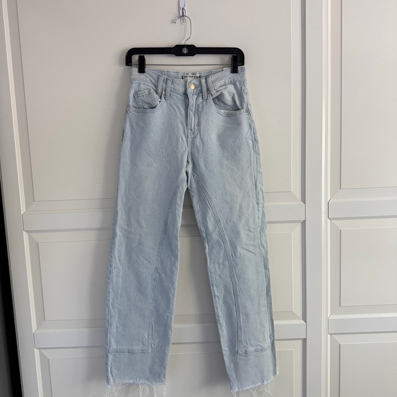 New! Free People We The Free Risk Taker High-Rise Straight Jeans 41034 - Picture 6 of 16